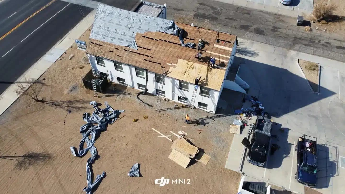 Aerial View Roof Installation